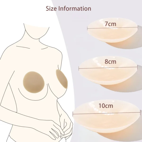 S585815eede314f6d917d6b58ed6fa63fX-1.webp Round Shape Reusable Silicone Nipple Covers Invisible Seamless Breast Petals No Show Full Coverage Nip Pasties Sticky Bra