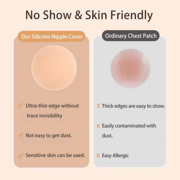 S7575171bcfd14a4fa54d30f8be226811x-1.webp Round Shape Reusable Silicone Nipple Covers Invisible Seamless Breast Petals No Show Full Coverage Nip Pasties Sticky Bra