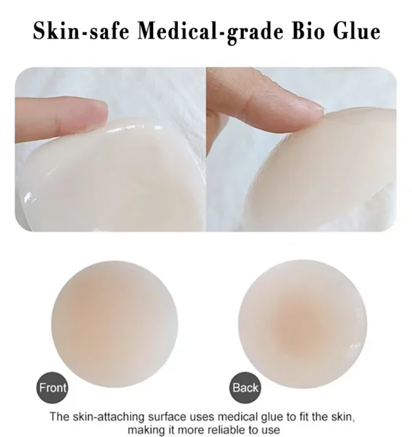 S94cdfbe99063464aa44531d451c5cf3ea-1.webp Round Shape Reusable Silicone Nipple Covers Invisible Seamless Breast Petals No Show Full Coverage Nip Pasties Sticky Bra