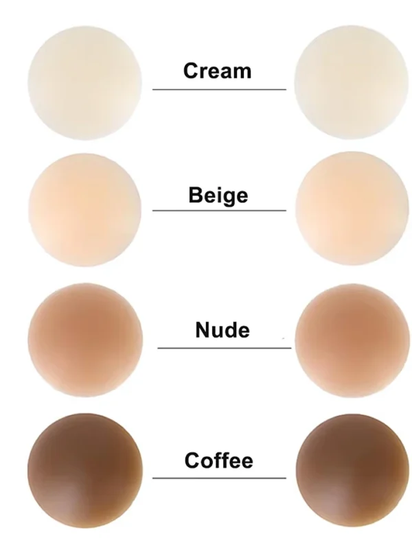 Round Shape Reusable Silicone Nipple Covers Invisible Seamless Breast Petals No Show Full Coverage Nip Pasties Sticky Bra